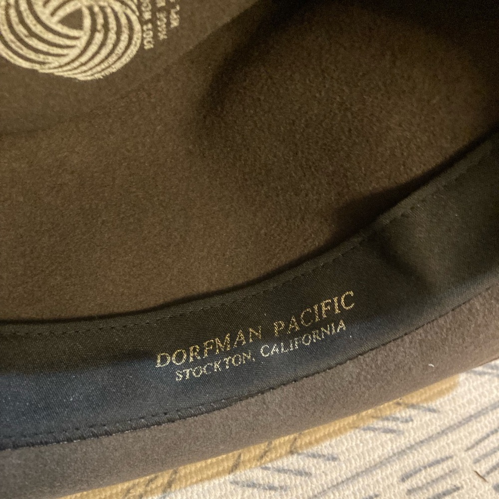 Dorfman Pacific USA wool Aussie hat in a loden brown color with a leather band M - Picture 6 of 7